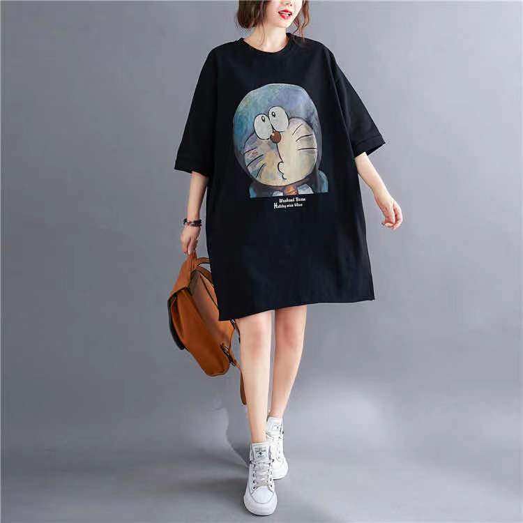 洋气孕妇装大码T恤裙女夏装宽松上衣套装遮肉显瘦中款连衣裙潮长