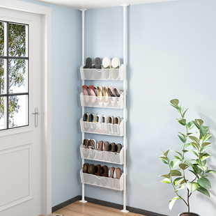 门后置物架鞋架超薄窄款书架顶天立地多层放鞋搁板层架墙上免打孔