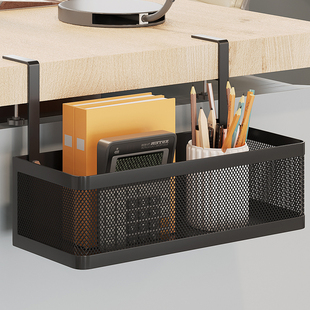 书桌边挂篮置物架收纳盒课桌悬挂筐侧边缘盒神器桌下抽屉工位好物