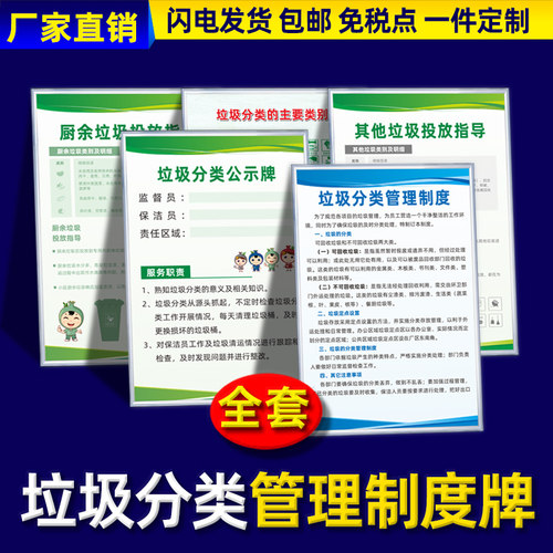 垃圾分类管理制度牌标识公示牌