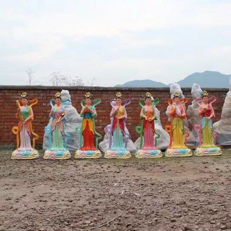 七仙女树脂神像七仙姑仙女散花佛堂寺庙供奉祝福保平安落地摆件