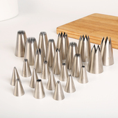 不锈钢裱花嘴直齿小星星奶油溶豆冰淇淋雪顶多齿花嘴烘焙裱花工具