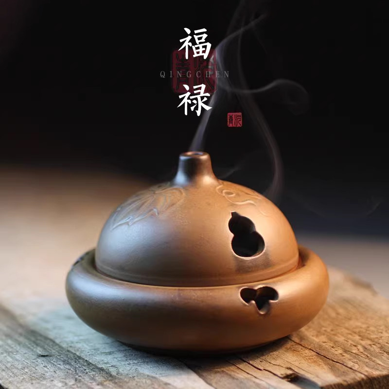 青沉创意焚香炉檀香炉手工 复古茶道香插香座居家盘香线香炉香盘,家居饰品,香薰炉,淘宝优惠券,粉丝福利购,淘宝优惠卷