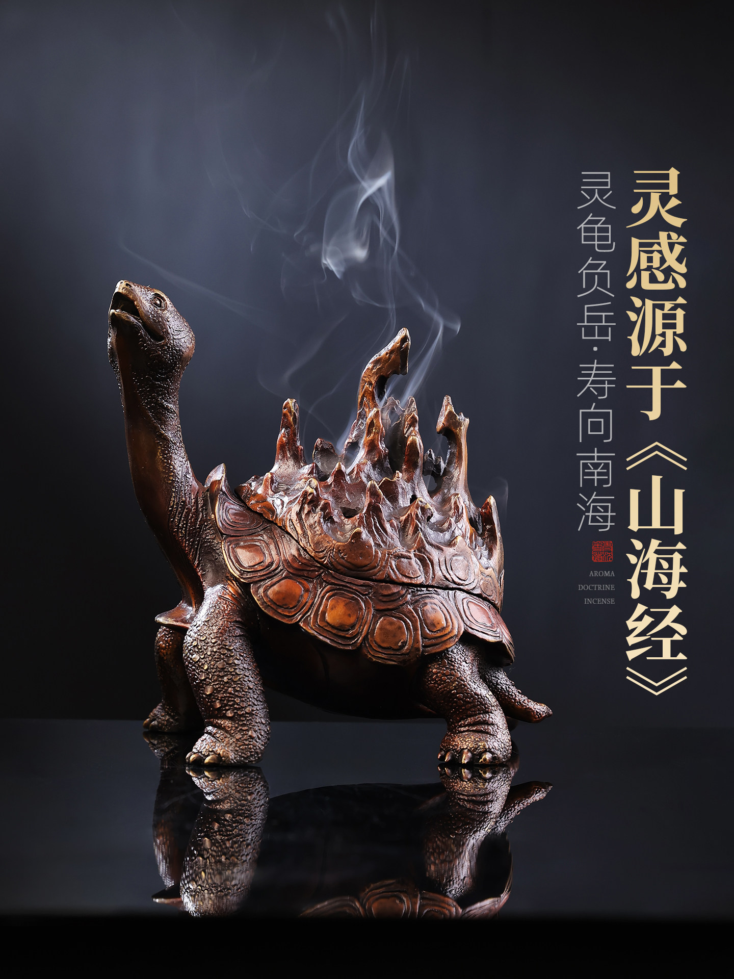 山海经龙龟檀香熏香炉纯铜彷古铜器盘香炉香薰炉家居创意礼品摆件