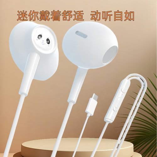 有线耳机Typec接口适用华为vivo小米OPPO耳塞通用高音质线控耳麦