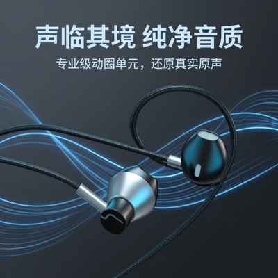 适用于iQOOvivo有线耳机typec接口圆孔入耳式高音质电脑平板通用
