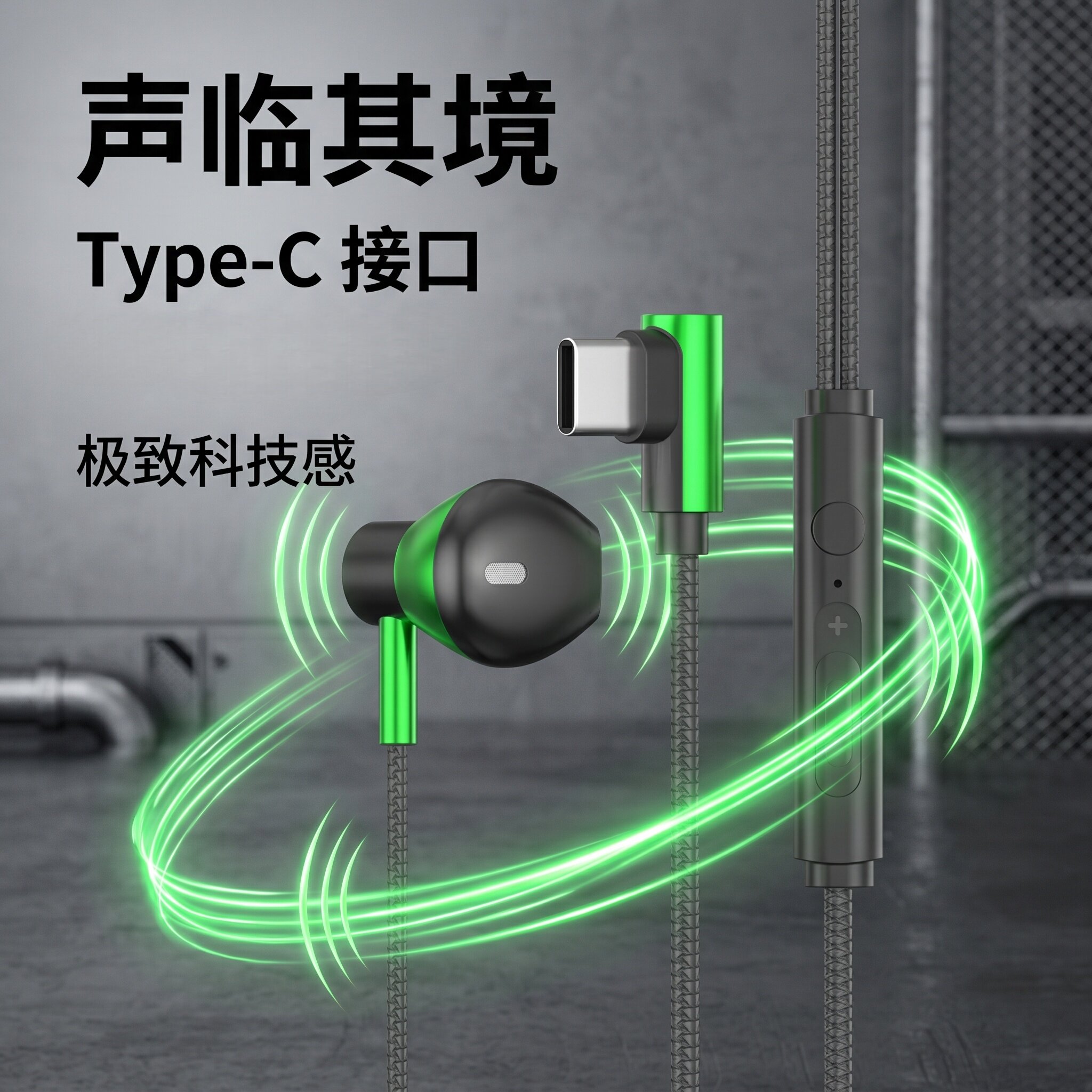 有线耳机type接口新款圆头插孔手机适用于OPPO小红米vivo苹果通用
