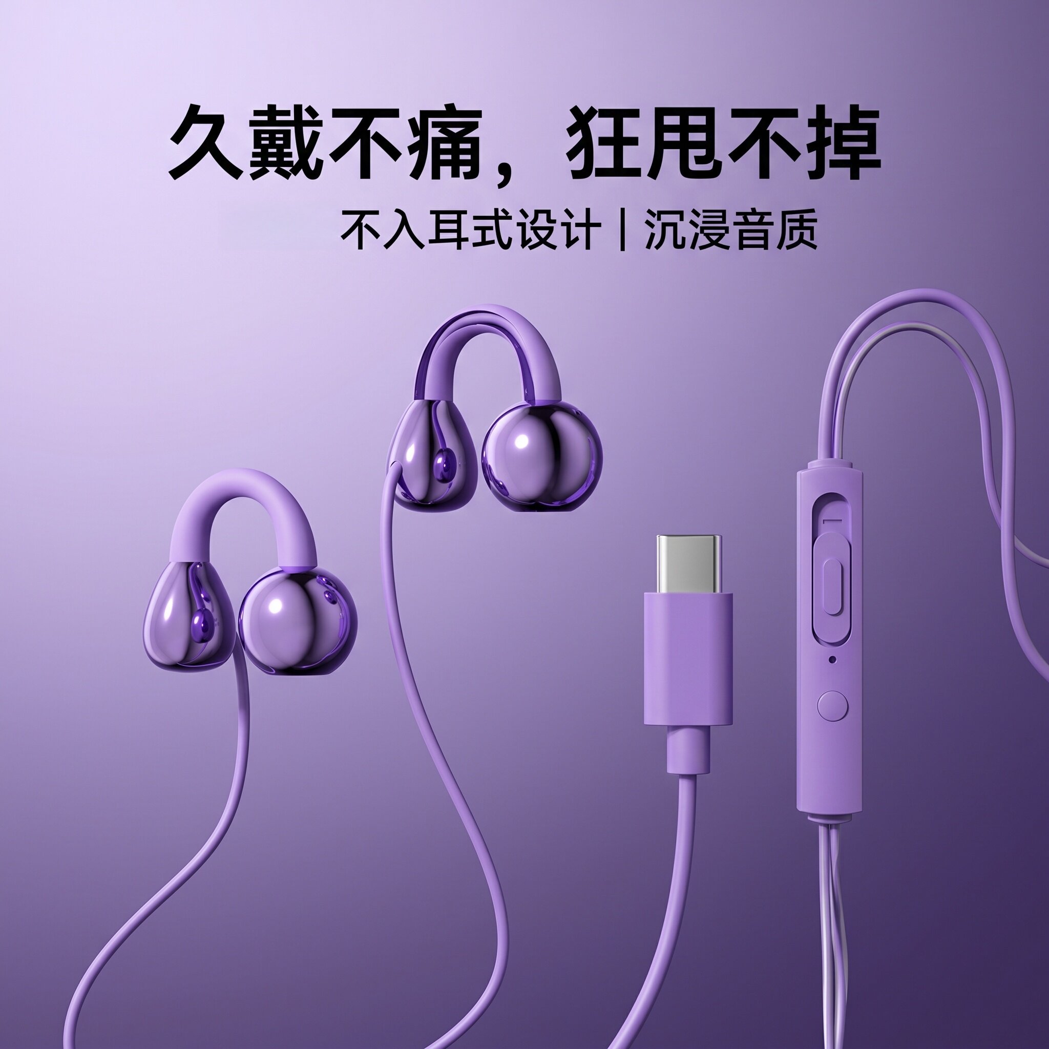 适用于vivo苹果15 16红米OPPO小米重低音耳机游戏k歌线控带麦耳机