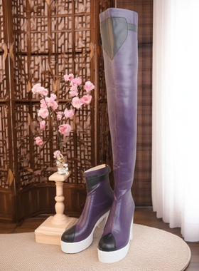 cos鞋子我家大师兄脑子有坑龚常胜蜀三路cosplay增高10厘米大码靴