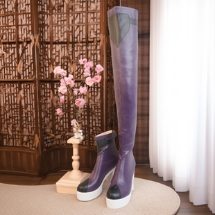 cos鞋子我家大师兄脑子有坑龚常胜蜀三路cosplay增高10厘米大码靴