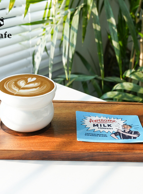 精品咖啡馆插卡实木托盘胡桃木出餐盘手冲特调Combo一豆两喝杯垫