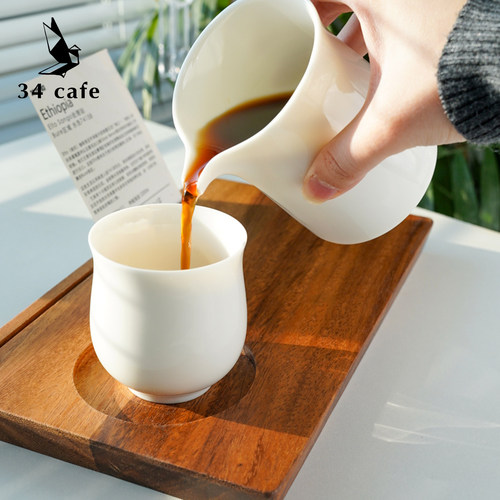 羊脂玉陶瓷手冲咖啡品鉴杯