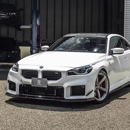 正品日本3DDesign 宝马BMW G87 M2 专用碳纤维前唇与风刀套件