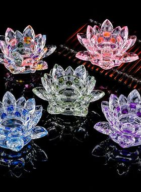水晶烛台莲花灯酥油灯座