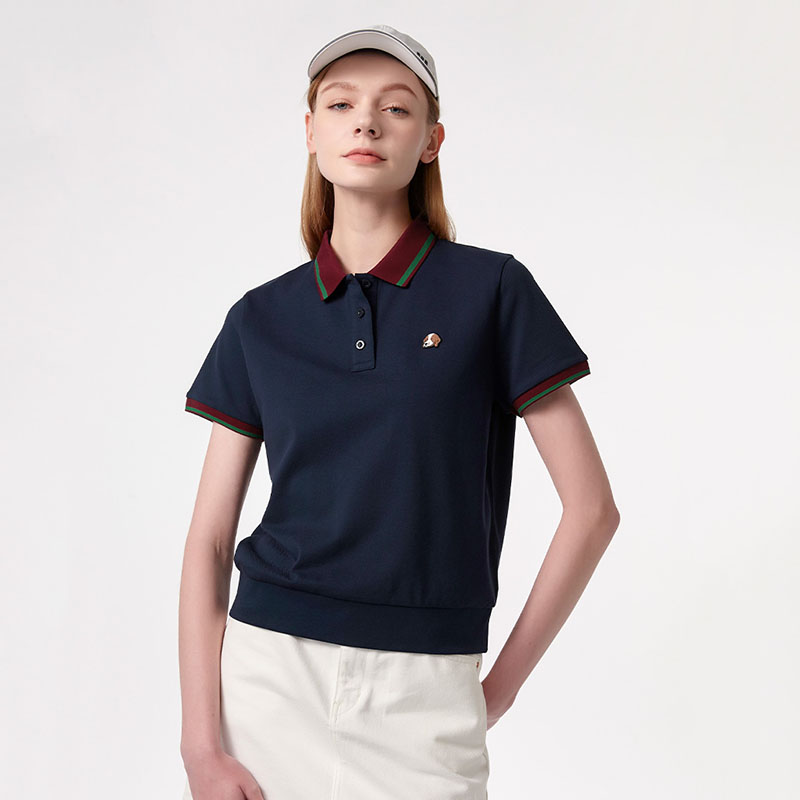 HAZYS哈吉嘶2025年夏季新款短袖polo衫T恤女时尚休闲翻领上衣女士