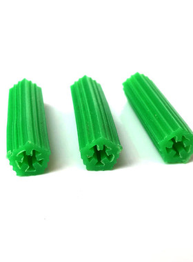 国标膨胀螺丝涨塞胀塞胶粒M6*30自攻钉胶塞塑料膨胀管绿色6mm