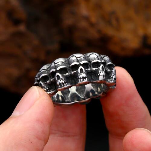 Gothic Punk Fashion Skull Ring For Men Women Stainless Steel