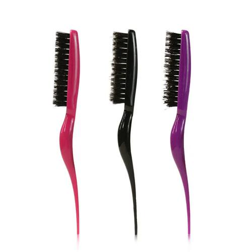 Salon Black Hair Brushes Comb Slim Line Teasing Combing Brus
