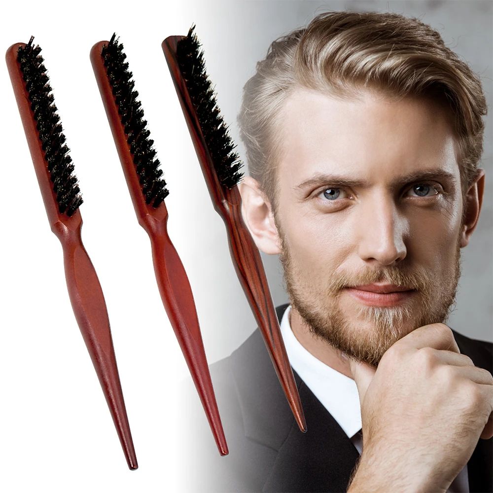 Natural Soft Bristle Hair Fluffy Comb Wood Handle Hair Brush
