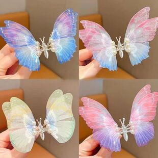 Pearl Girls Wings for Moving Clip Hair Butterfly Gllitter
