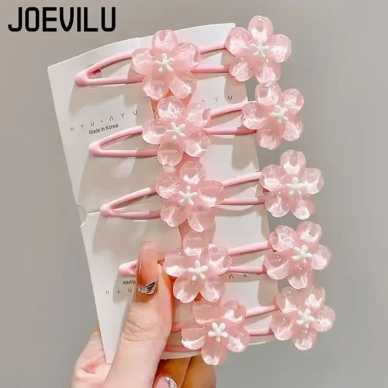 Cute Pink Cherry Blossom Hair Clip Kids Hairpin Bangs Clips