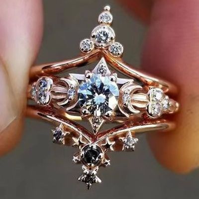 3pcs Exquisite Stars Moon Circular Elliptical Geometric Fash