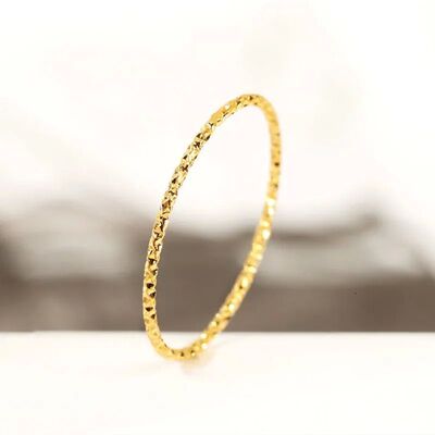 1mm Thin Stackable Ring Stainless Steel Faceted Ring for Wom
