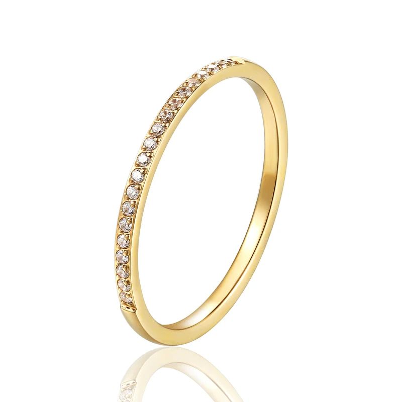 1.5mm Wide Fine workmanship Zircon Ring For Women Titanium S