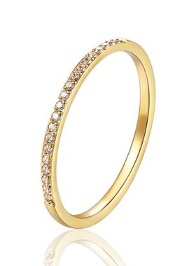 1.5mm Wide Fine workmanship Zircon Ring For Women Titanium S