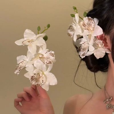 Orchid Inspired Hair Clips Artificial Flower Accessories Mul