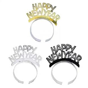 Headband Children Happy Year Black Aluminum Silver New Gold