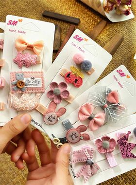 4 PCS/Set Pink Color Baby Head Barrettes Cute Organza Bow Ha