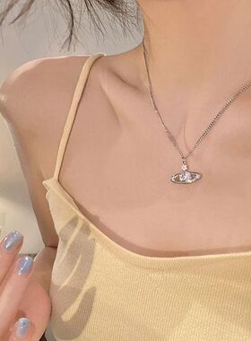 Shining Planet Titanium Steel Necklace Women's Light Luxury