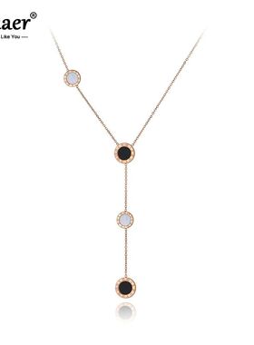 Classic Titanium Stainless Steel Roman Numerals Shell Choker