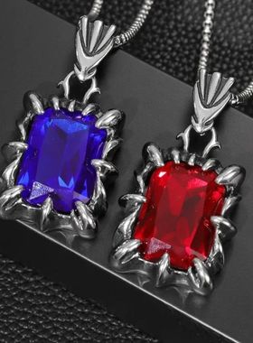 New Personalized Fashion Retro Rectangular Gemstone Pendant