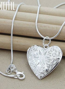 Photo Frame Pendant Necklace 18/20/22/24 Inch Snake Chain Fo