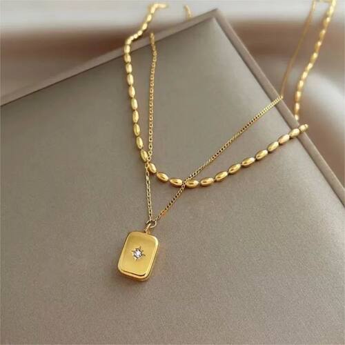 316L Stainless Steel Double Layer Square Bearded Star Pendan