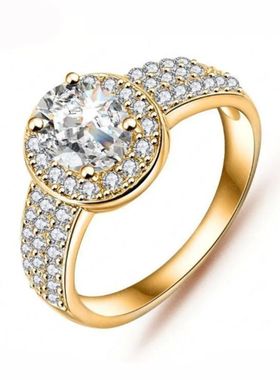 Luxury AAA Cubic Zirconia Wedding Rings Jewelry Mosaic Rhine