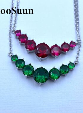 Moissanite Diamond Necklace for Women Men Plated with 18K Go