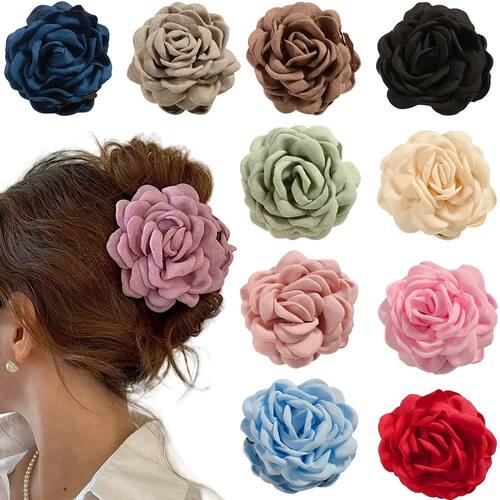 16 Colors Sweat Medium Size Cotton Fabric Rose Flower Hair C