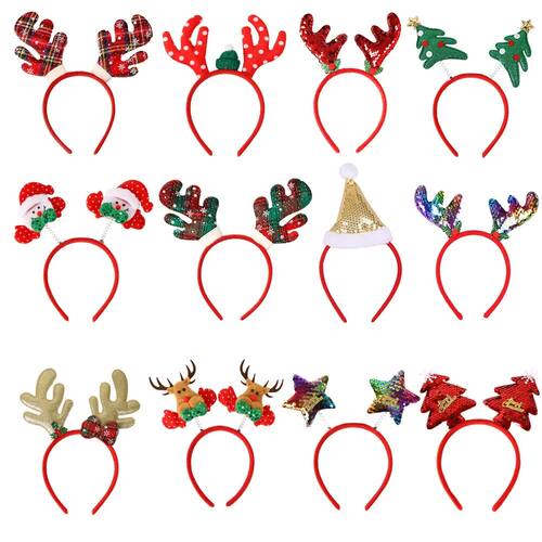 2026 Cute Christmas Pet Headband Antlers Snowflake Dog Head-
