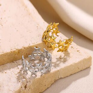 Ring For Gold Star Color Hiphop Open Fashion Multiple Women