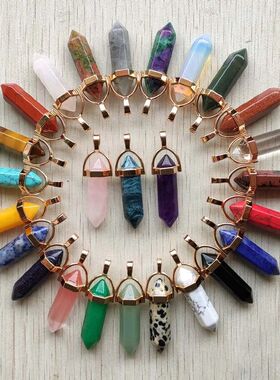 Natural Gem stone Quartz crystal green aventurine pendulum p