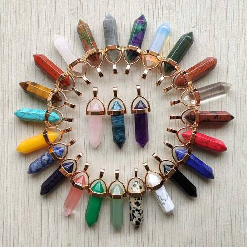 Natural Gem stone Quartz crystal green aventurine pendulum p