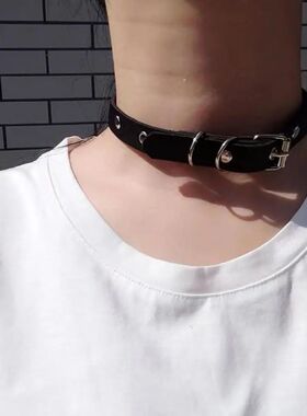 Women Necklace Faux Leather Vintage Punk Style Adjustable So