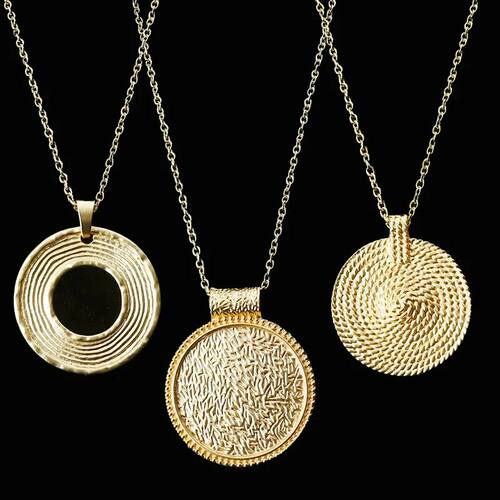 1Pc Matte Gold Color Large Boho Metal Alloy Long Chain Penda