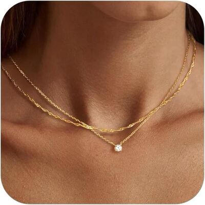 Diamond Necklaces for Women K Gold/Choker Necklace Simple Go