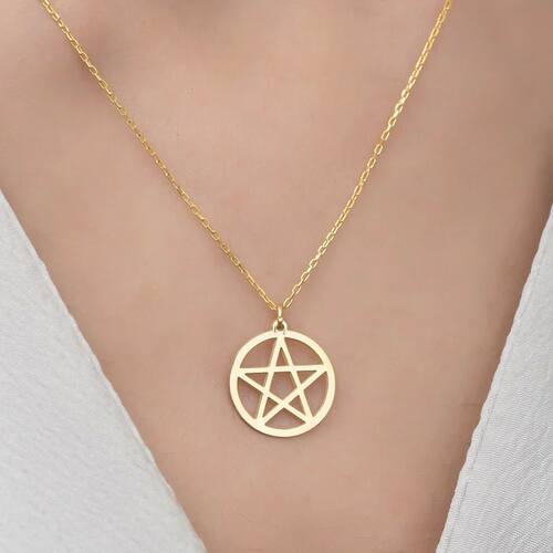 Pentacle Star Necklace For Women Stainless Steel Jewelry Geo