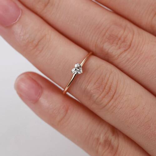 Rings For Women Little Heart Shaped Gold Color Wedding Engag