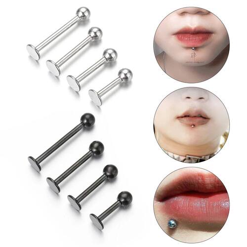 1Pair 6-12mm Tragus Ear Piercing Helix Bar Ball Stainless St